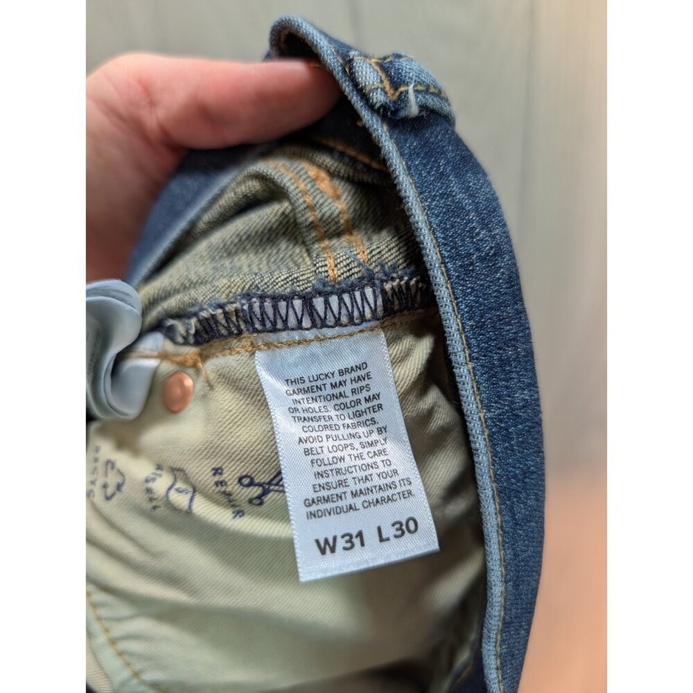Lucky Brand Jeans 31x30 MENS BLUE DENIM 223 Straight Medium Preppy Stretch Retro - Picture 8 of 11